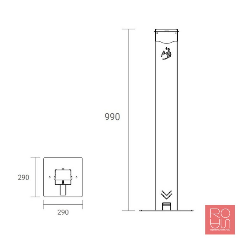 Dispensador amb pedal de gel hidroalcohòlic SUPER ECO 